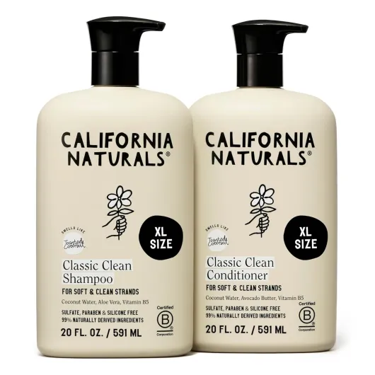 Coconut Shampoo & Conditioner, Natural, Vegan, Cruelty, Silicone, Paraben, and Sulfate Free Shampoo, All Hair Types, 20 Fl Oz (Pack of 2), Classic Clean Coconut