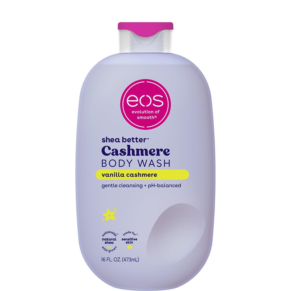 Shea Better Cashmere Body Wash, Vanilla Cashmere, Moisturizing, pH Balanced Body Wash, Creamy Gel Formula, Paraben & Phthalate Free, Sensitive Skin, 16 fl oz Vanilla Cashmere 16 Ounce (Pack of 1)
