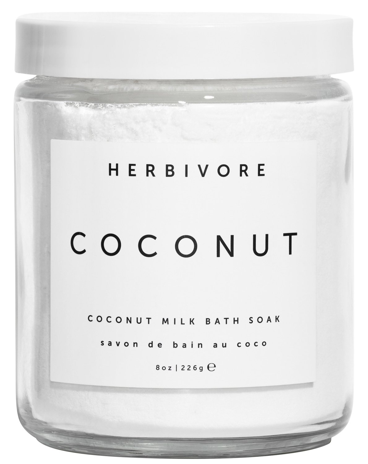 HERBIVORE Coconut Milk Bath Soak - Deeply Hydrating + Skin Softening, Soothing Light Coconut Scent, Vegan, Plant-Based 8 Ounce (Pack of 1)