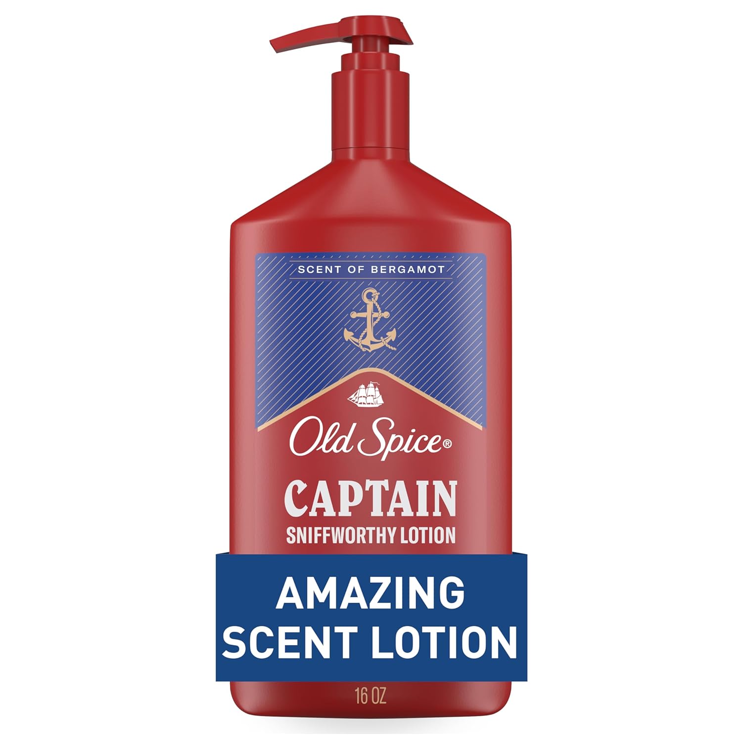 Hand, Face & Body Lotion for Men, 24/7 Lightweight Moisturization with Amazing Scent, Instant Absorption, For All Skin Types, Captain with Bergamot Scent, 16 oz Captain with Bergamot 16 Fl Oz (Pack of 1)