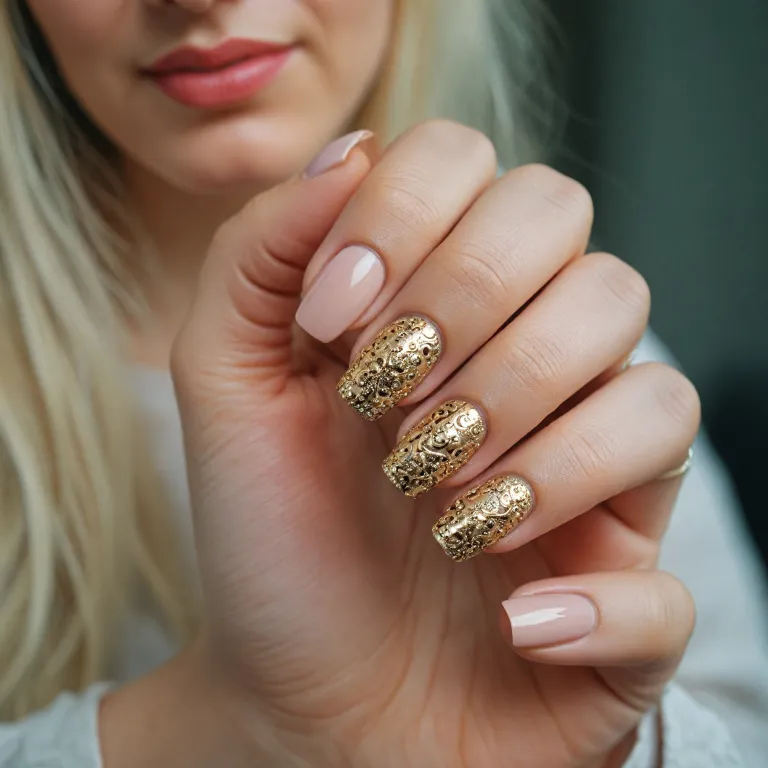 Elevate your manicure with the elegance of a gold nail ring
