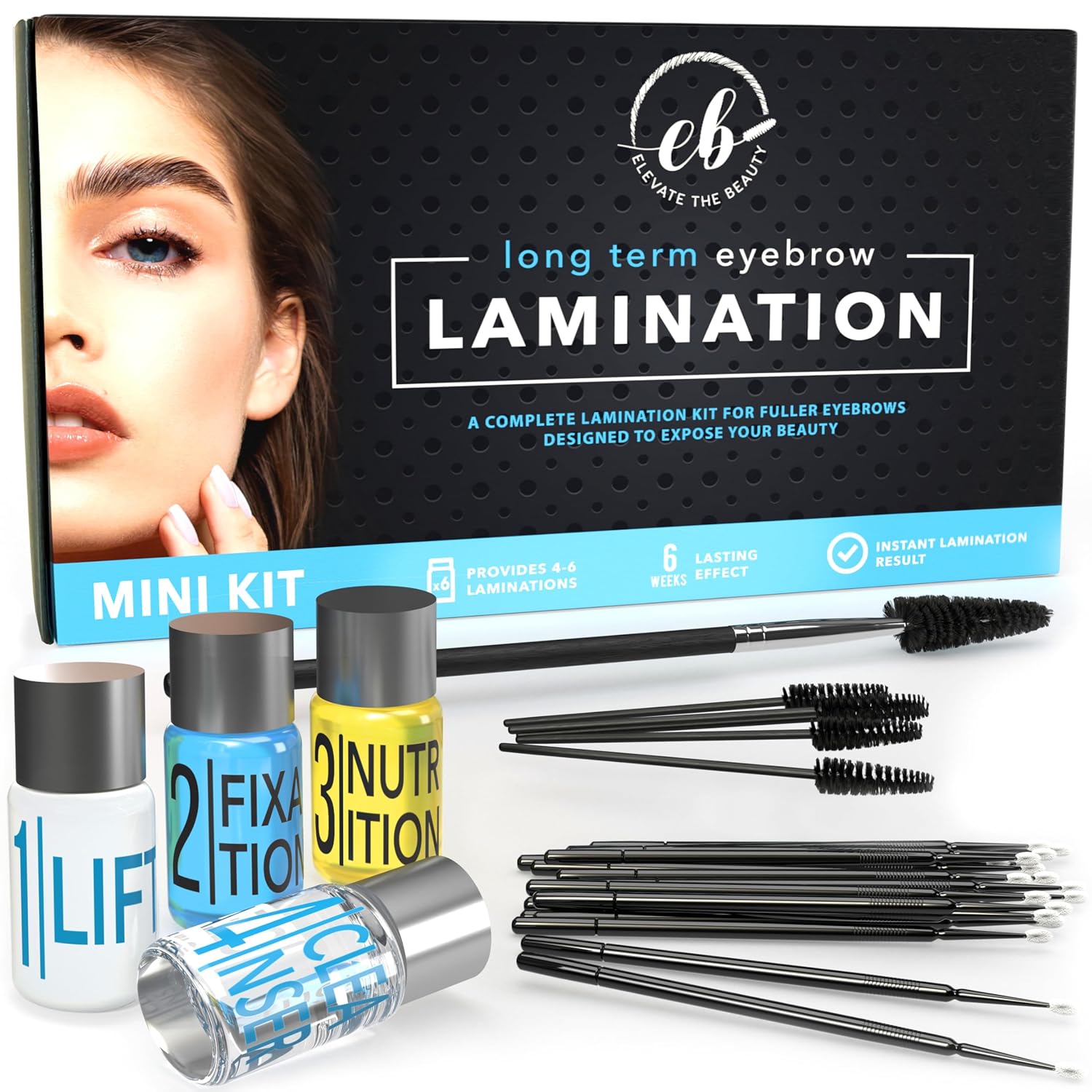 Brow Lamination Kit - At Home DIY Eyebrow Lamination Kit For Instant Brow Lift - Professional Eye Brows Supplies for Fuller Eyebrows - Lasts For Upto 6 Weeks