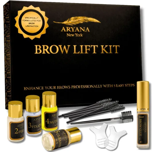 Eyebrow Lamination Kit - Brow Lift Kit - At Home DIY Brow lamination - Instant Professional Lift For Fuller Eyebrows - Brow Brush And Micro Brushes Added