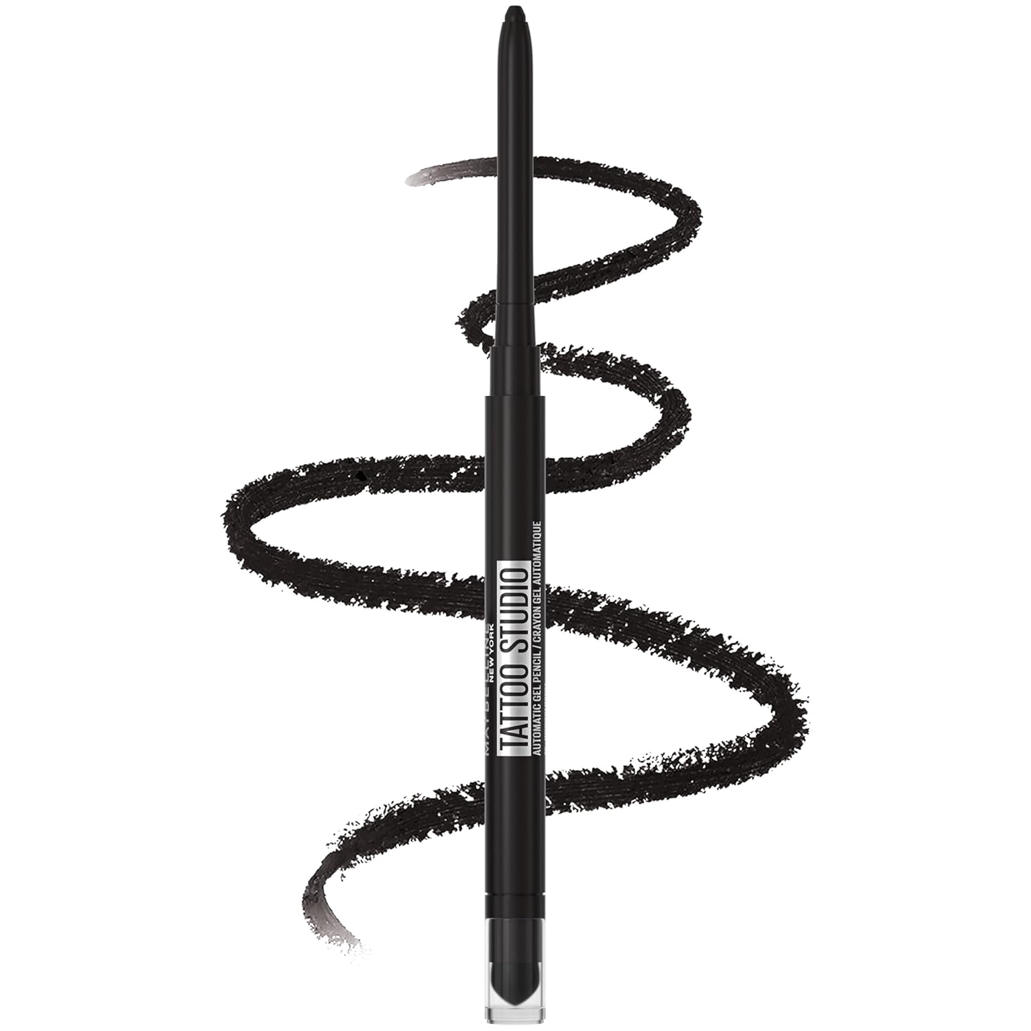 Tattoo Studio Automatic Gel Pencil Waterproof Eyeliner, Blendable, Smudge Resistant, Matte Eyeliner For Up To 36HR Wear, Pitch Black (Smokey Black), Packaging May Vary Pitch Black (Smokey Black) 0.01 Ounce (Pack of 1)