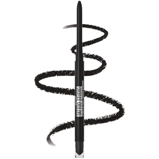 Tattoo Studio Automatic Gel Pencil Waterproof Eyeliner, Blendable, Smudge Resistant, Matte Eyeliner For Up To 36HR Wear, Pitch Black (Smokey Black), Packaging May Vary Pitch Black (Smokey Black) 0.01 Ounce (Pack of 1)