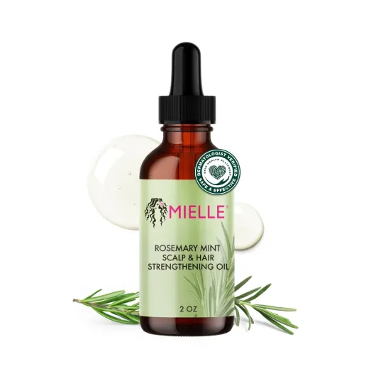 Organics Rosemary & Mint Hair Oil - Strengthening Biotin Oil Infused Frizzy & Damaged Hair Care - Split Ends & Dry Scalp Treatment to Support Longer, Healthier Strands, 2oz