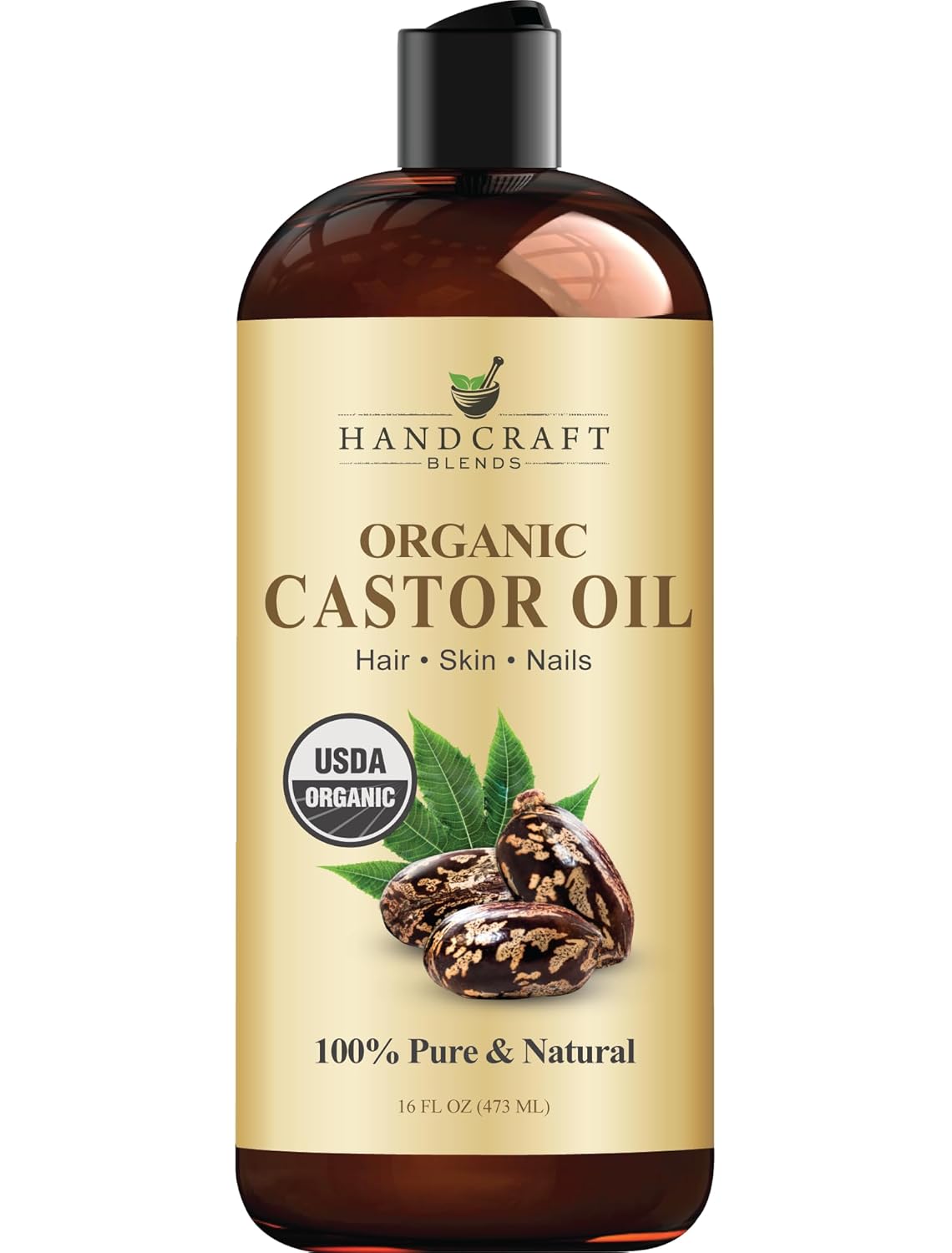 Organic Castor Oil 16 Fl Oz - 100% Pure and Natural - Premium Grade Carrier Oil - Hair, Eyelashes and Eyebrows - Hair and Body - Expeller-Pressed - Hexane-Free Organic Castor 16 Fl Oz (Pack of 1) 16 Fl Oz (Pack of 1)