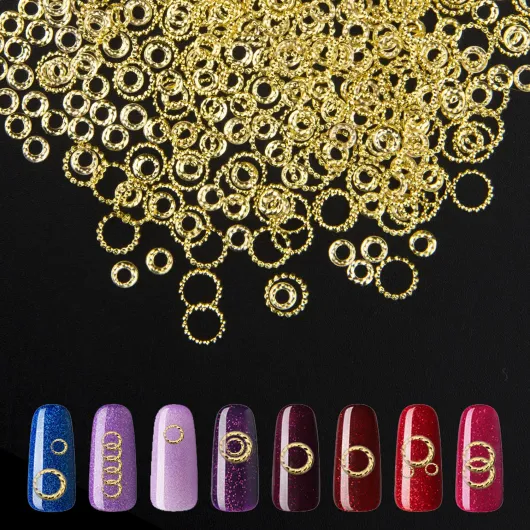 Gold Nail Art Studs, 1000 PCs Round Metal Sequins Nail Charms for Women Girls DIY Nail Art Decorations Round/ 1000 PCs