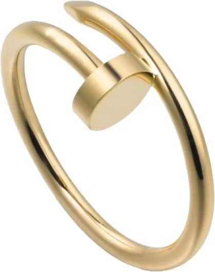 Men's Love Stacking Ring, 18K Gold Plated Brass Zircon Fashion Jewelry, Wedding, Birthday, Proposal Gift, Valentine's Day, Best Gift For Couples' Anniversary, Gold Nail Ring For Women Gold 7