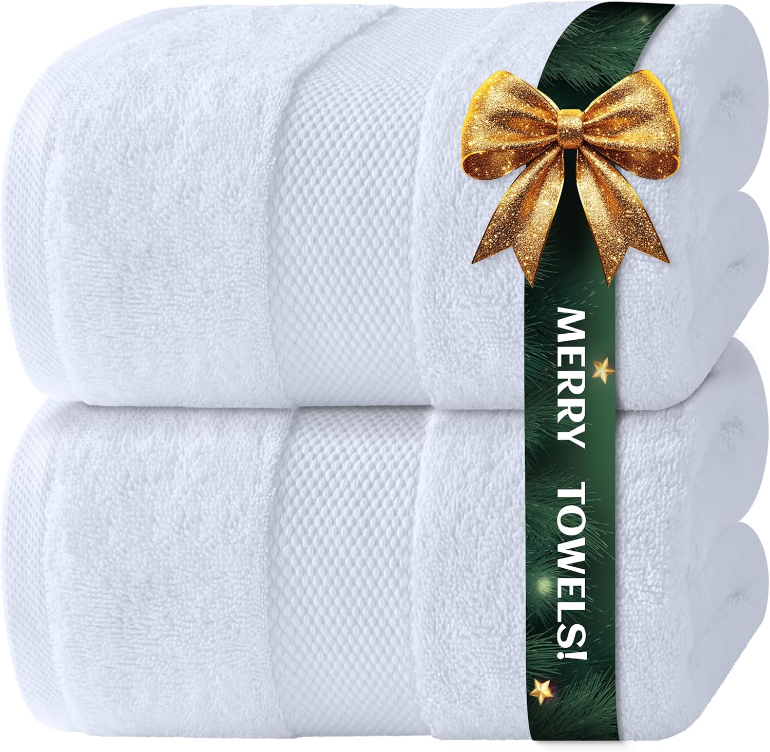 Luxury Bath Sheets Towels for Adults Extra Large 35x70 Inch - 700 GSM Turkish Cotton, Highly Absorbent - Hotel Collection - 2 Pack 01: White