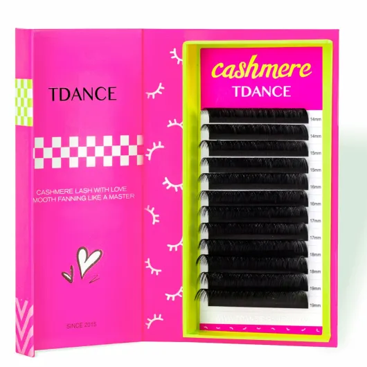Cashmere Lash Extensions Super Matte Black Classic Lash Extension 0.05mm Thickness CC Curl 14-19mm Volume Lash Extensions for Professional Salon Use Eyelash Extension(0.05-CC,14-19mm) 0.05-CC 14-19 mm