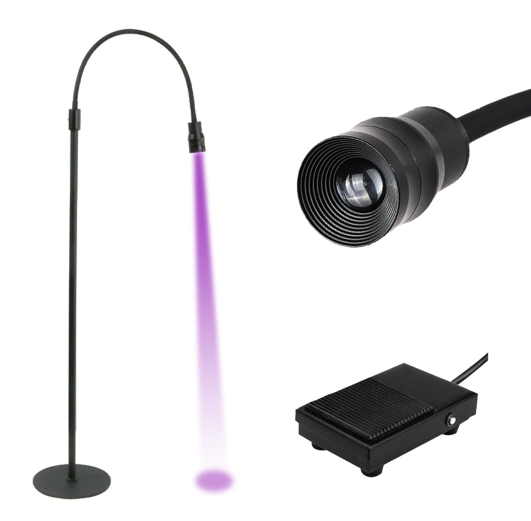 UV Light for Lash Extension, Adjustable Lash Lamp, LED Foot Pedal UV Gel Curing Light
