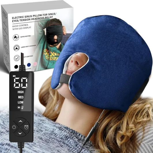 CREATRILL Face Heating Pad for Tension Headaches, Dry Eyes, Sinus Relief, Full-Coverage Heated Face Mask for Sleep Aid and Pressure Relief