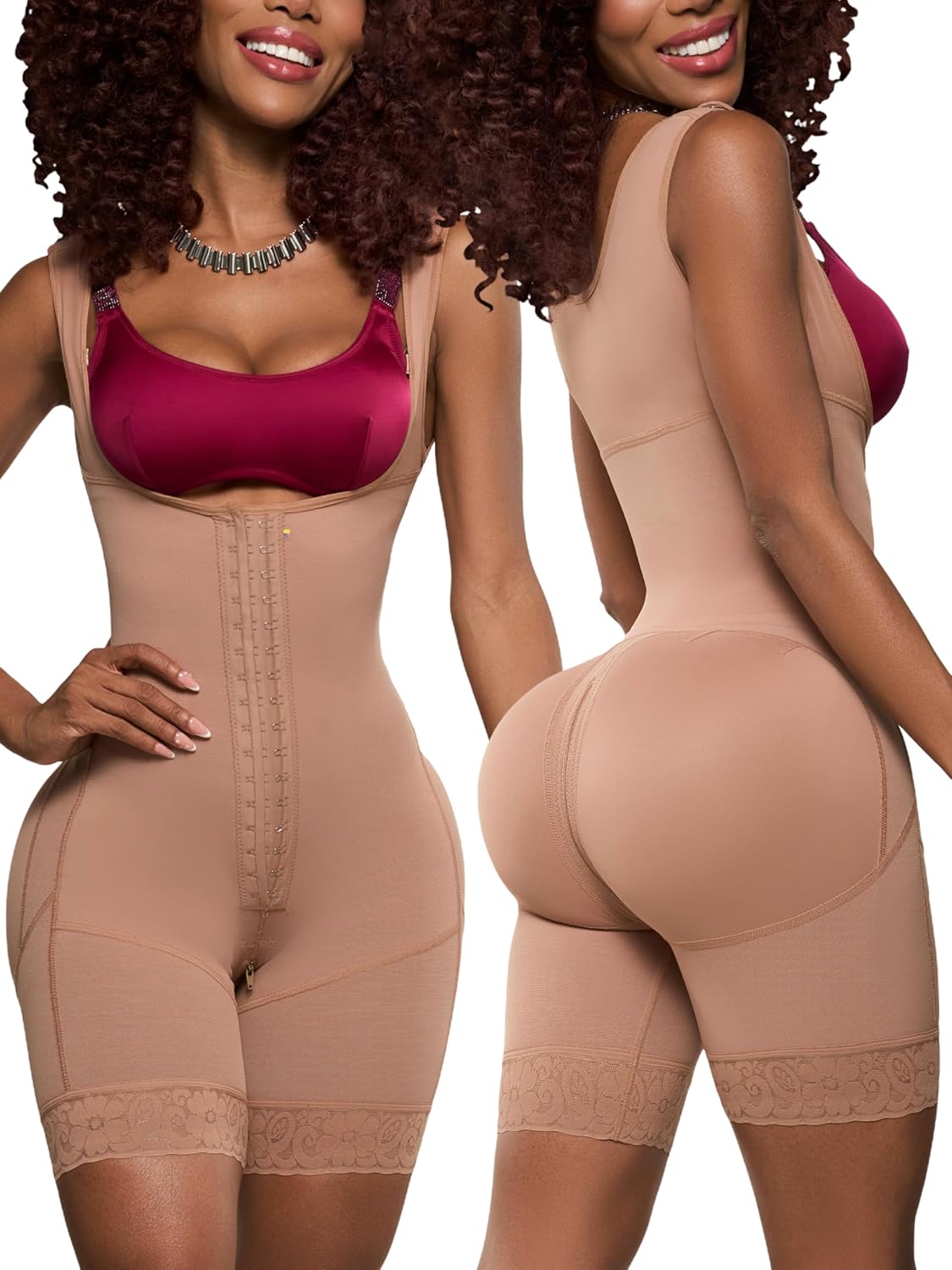 Tummy Tuck Compression Garment for Women Fajas Colombianas Reductoras y Moldeadoras Stage 2 Faja Medium Mocha - Zippered Crotch - Pp211