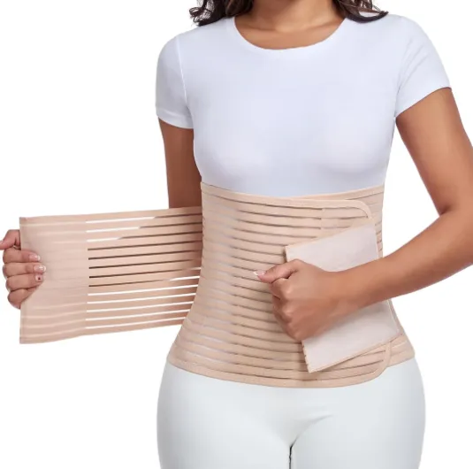 Postpartum & Post Surgery Abdominal Binder - Postpartum Belly Band Support Recovery after C-Section, Natural Birth, Hysterectomy, Hernia Belt (Beige,M) Beige Medium