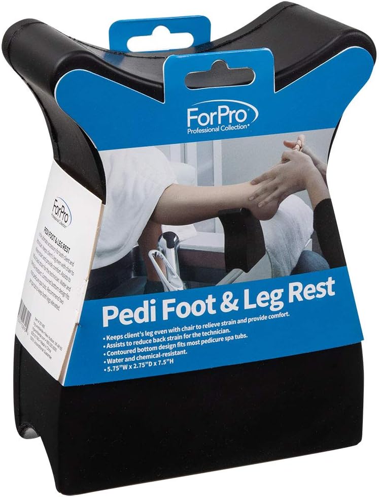 Pedi Foot & Leg Rest, Portable Foot and Leg Rest, 5.75 W x 2.75 D x 7.5 H, Black