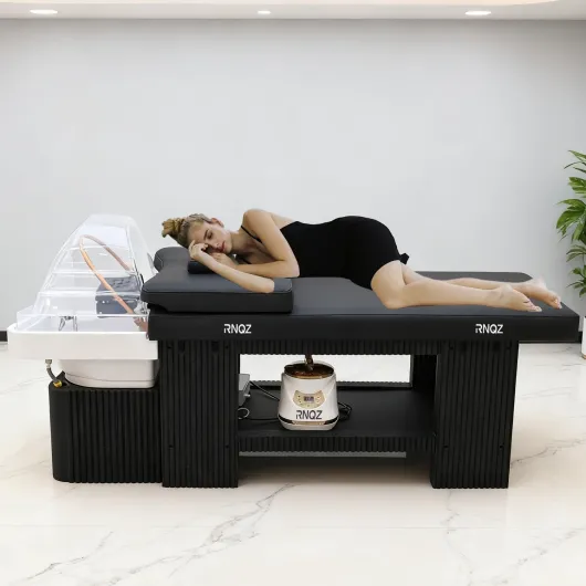 Head Spa Bed, Head Spa Equipment, Japanese Shampoo Bed, with Steamer & Water Circulation System, Scalp Care Massage Table for Barbershop, Salon Station, Massage Parlor,Plastic Spa Bed