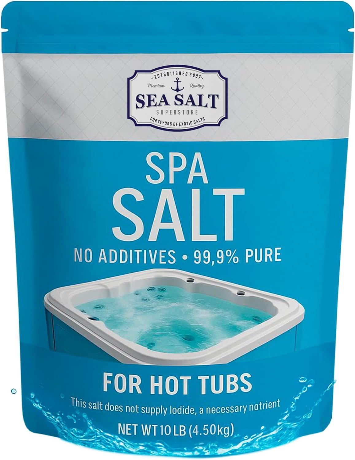 Hot Tub Spa Salt for Water Systems & Chlorine Generators, Pool Salt for Hotspring, Jacuzzi, Caldera, Ace, & Freshwater, 10 Lbs/500 Gallons 10 lb - bag
