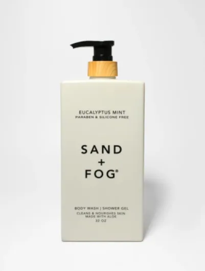 Sand & Fog, PREMIUM Unisex Body Wash/Shower Gel, Scent: EUCALYPTUS MINT (Paraben and Silicone Free) Cleans and Nourishes Skin, made with Aloe - 32oz PUMP