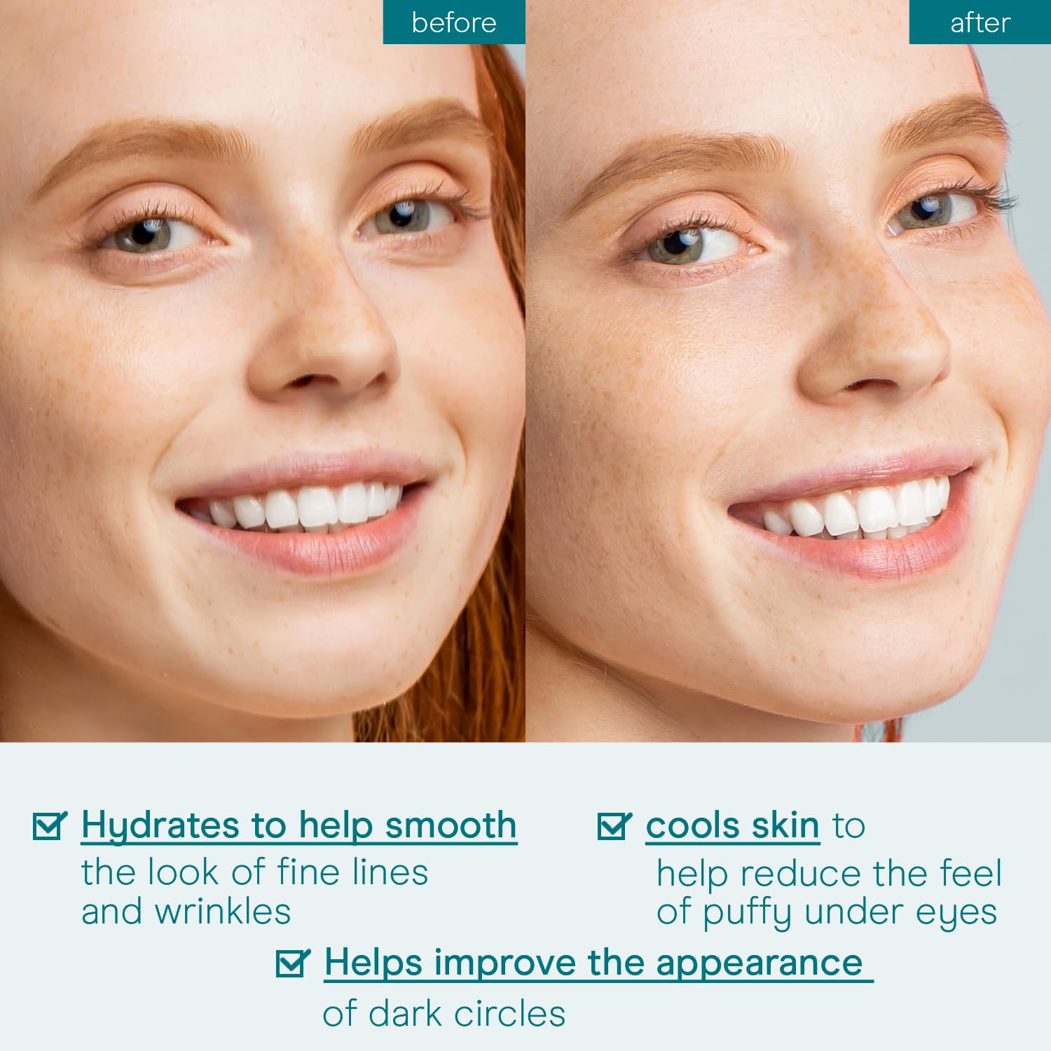 Under-Eye Gel - Advanced Cooling Under-Eye Cream For Dark Circles and Puffiness - Anti Aging and Hydrating - Beauty Gifts for Women (50 ml/1.7 fl oz) Eye Gel 1.7 fl oz