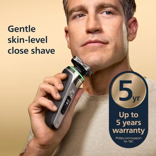Philips Shaver i9000 Prestige, Wet & Dry Electric Shaver, Dark Slate Nova, with Skin IQ Technology, Triple Lift & Cut System, 360 Rotating Dual SteelPrecision Blades, Model XP9204/10 [New] i9000 Prestige, Case, Charging Stand