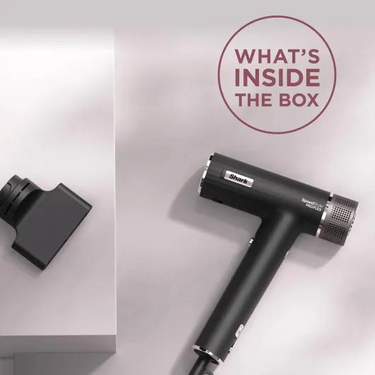 Shark SpeedStyle Hair Dryer, High-Velocity Lightweight Dryer for All Hair Types, No Heat Damage, Ionic Technology, Fast Drying, Compact Design, Salon-Quality Results at Home 1 Attachment Pro